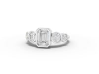 1.68 Emerald With Side Stone Engagement Ring