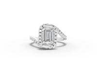 2.68 Ct Emerald Halo Wrap Engagement Ring
