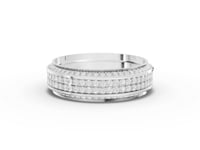 0.91 Ct Triple Row Diamond Wedding Band