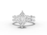2.32 Ct Marquise With Side Diamond Band Ring