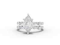 2.37 Ct Marquise Diamond Double Row Engagement Ring