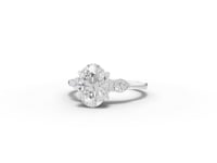 2.26 Ct Oval Solitaire With Side Diamond Engagement Ring