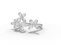 1.56 Ct Marquise Floral Cluster Diamond Ring