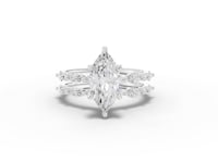 2.17 Ct Marquise With Side Diamond Band Ring