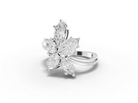 2.15 Ct Marquise Floral Cluster Diamond Ring