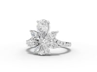 1.81 Ct Floral Pear Cluster Engagement Ring