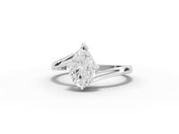 1.06 Ct Pear Solitaire Hidden Halo Bypass Ring 1 Ct Center
