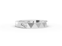 0.008 Ct Geometric Faceted Open Ring with Pavé Band