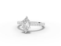 1.39 Ct Marquise Solitaire With U-Prong Band Ring 1 Ct Center