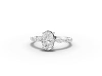 1.31 Ct Oval Solitaire With Side Diamond Ring
