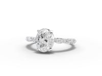 1.81 Ct Oval Diamond Marquise Side Stone Ring 1.5 Ct Center