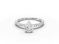 0.98 Ct Princess Hidden Halo Pavé Ring