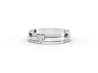 0.012 Ct Heart Diamond Promise Wedding Band