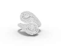 3.23 Ct Pear Double Halo Wrap Cocktail Ring