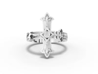 0.03 Ct Fleur Cross Diamond Statement Ring