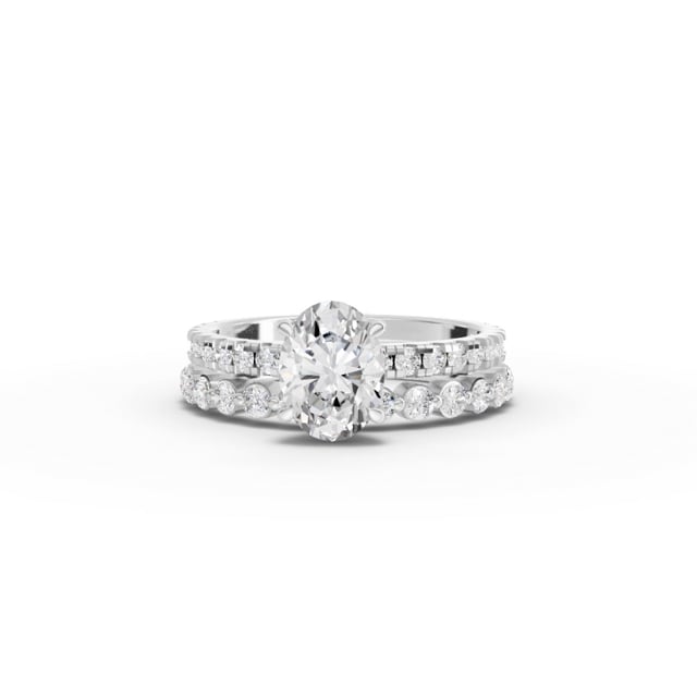 1.88 Ct Oval Solitaire with Matching Pavé Band Set