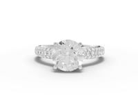 2.48 Ct Round Solitaire Pavé Engagement Ring