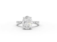 2.83 Ct Oval Hidden Halo Pavé Ring