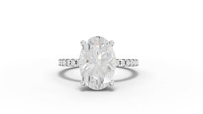 3.33 Ct Oval Hidden Halo Pavé Ring