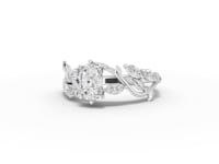 1.31 Ct Nature Inspired Cushion Diamond Vine Engagement Ring