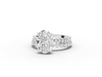 3.88 Ct Oval Solitaire with Matching Pavé Band Set