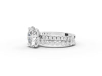 2.88 Ct Oval Solitaire with Matching Pavé Band Set