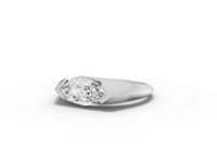 1.00 Ct Marquise Flush Bezel Solitaire Signet Ring