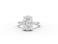 3.1 Ct Oval Hidden Halo Solitaire Engagement Ring