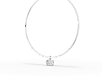 10.42 Ct Oval Solitaire Pendant Collar Necklace