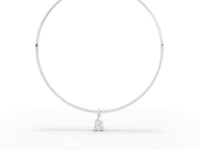 8.64 Ct Pear Solitaire Drop Collar Necklace