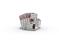0.69 Ct Royal Flush Playing Cards Lab Grown Diamond Ring