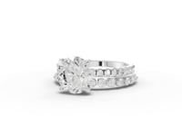 3.38 Ct Round Solitaire Lab Grown Diamond Ring Set
