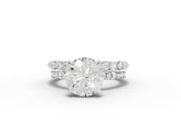 3.88 Ct Round Solitaire Lab Grown Diamond Ring Set