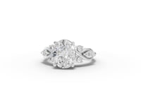 2.30 Ct Oval Solitaire With Side Stone Engagement Ring