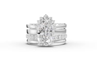 3.91 Ct Oval With Side Band Lab Grown Diamond Bridal Set