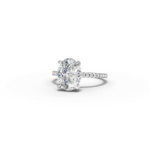 2.19 Ct Oval Hidden Halo Lab Grown Diamond Ring