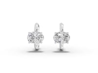 2.00 Ct Oval Solitaire Lab Grown Diamond Hoop Earrings