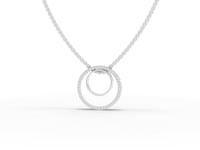 0.27 Ct Double Circle Pavé Lab Grown Diamond Pendant Necklace
