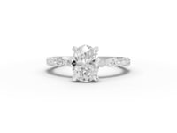 1.31 Ct Oval  Solitaire Accent Lab Grown Diamond Ring