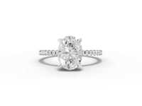 1.67 Ct Oval Solitaire Pavé Lab Grown Diamond Ring