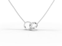 0.20 Ct Interlocking Circle Lab Grown Diamond Pendant Necklace