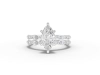 1.61 Ct Marquise With Side Diamond Band Ring