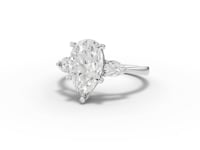 2.33 Ct Pear Three-Stone Lab Diamond Engagement Ring