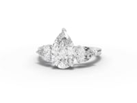 3.18 Ct Pear Three-Stone Pavé Lab Grown Diamond Ring