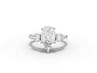 2.71 Ct Pear Three-Stone Solitaire Lab Grown Diamond Ring