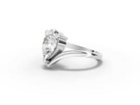 2 Ct Pear Lab Grown Diamond V-Chevron Engagement Ring