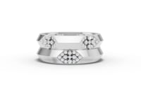 0.17 Ct Geometric Cluster Lab Grown Diamond Band Ring