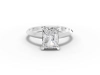 2.06 Ct Radiant Solitaire Hidden Halo Lab Diamond Ring