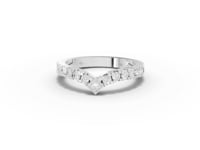 0.47 Ct Princess V-Shaped Lab Diamond Wedding Band