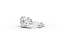 2.00 Ct Pear Toi et Moi Personalized Name Lab Diamond Ring